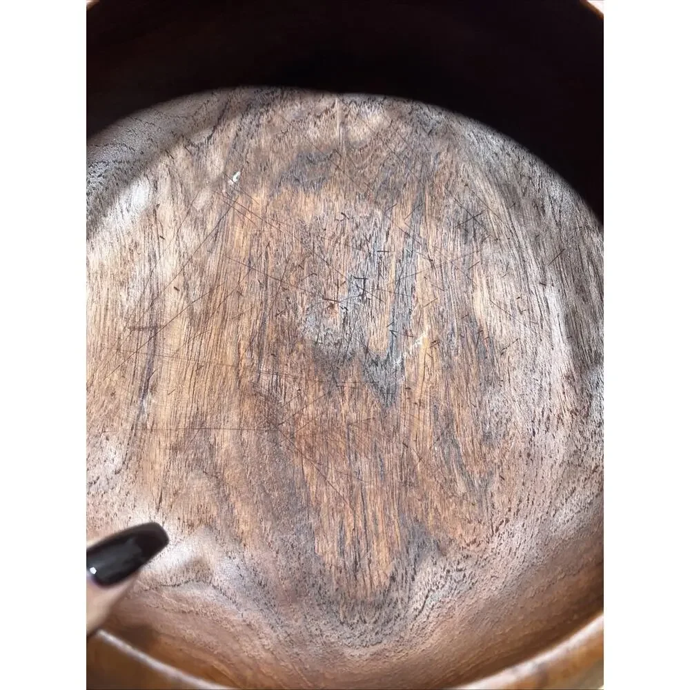 Vintage Good Wood Large Teak Wood Salad Bowl Plus 2 Small Bowls Made In Thailand